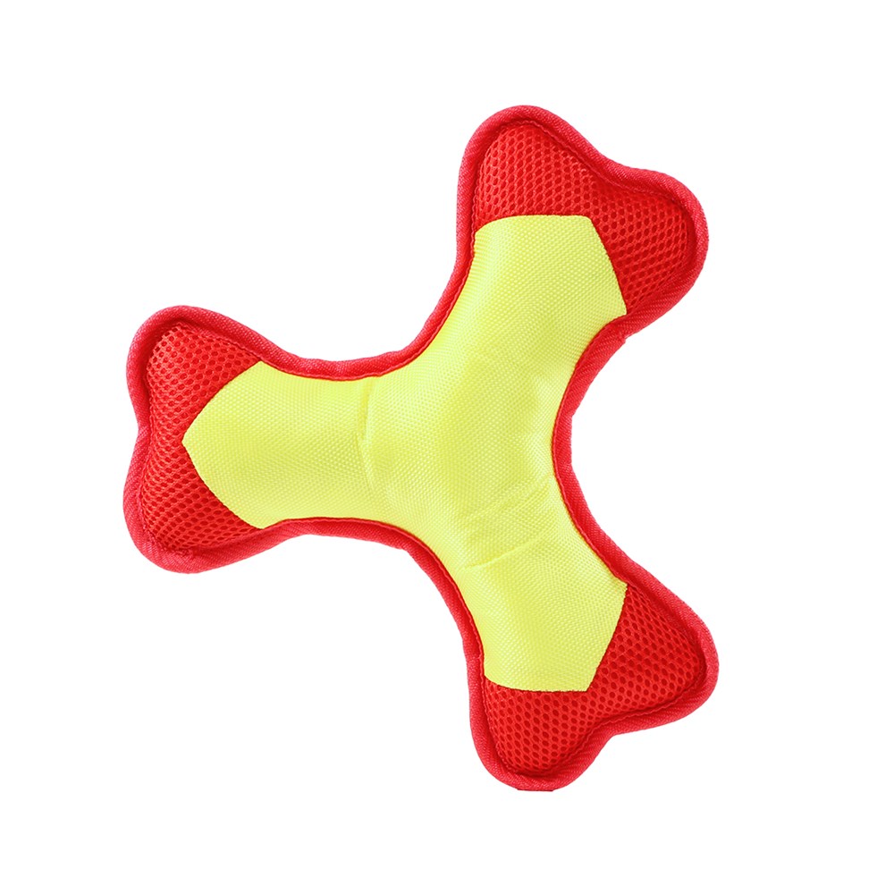 Hundespielzeug Flying Triple, gelb/rot, M