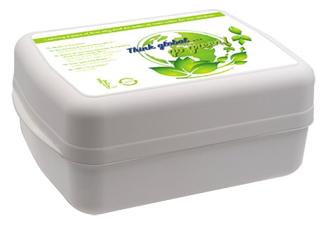 BIO-Snack-Box "Lunch" in weiß  inkl. In-Mould Label