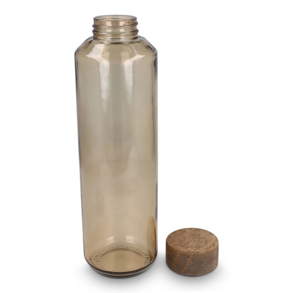 InSideOut Recycelte Glaswasserflasche ReuuZ mit Holzverschluss 650 ml