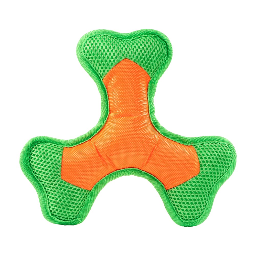 Hundespielzeug Flying Triple, orange/grün, S