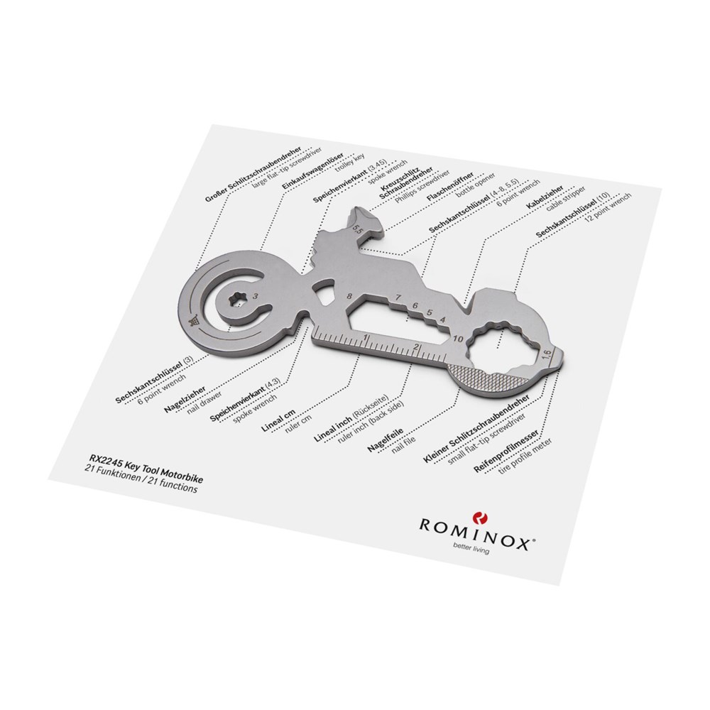 Geschenkartikel: ROMINOX® Key Tool Motorbike / Motorrad (21 Funktionen) im Motiv-Mäppchen Frohe Ostern