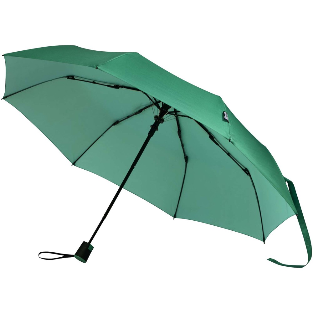 Agnes 21" faltbarer RPET-Regenschirm mit automatischer Öffnung - grün