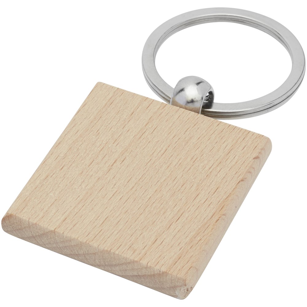Gioia quadratischer Schlüsselanhänger aus Buchenholz