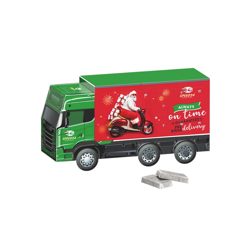 Adventskalender LKW, Napolitain in Pergaminpapier