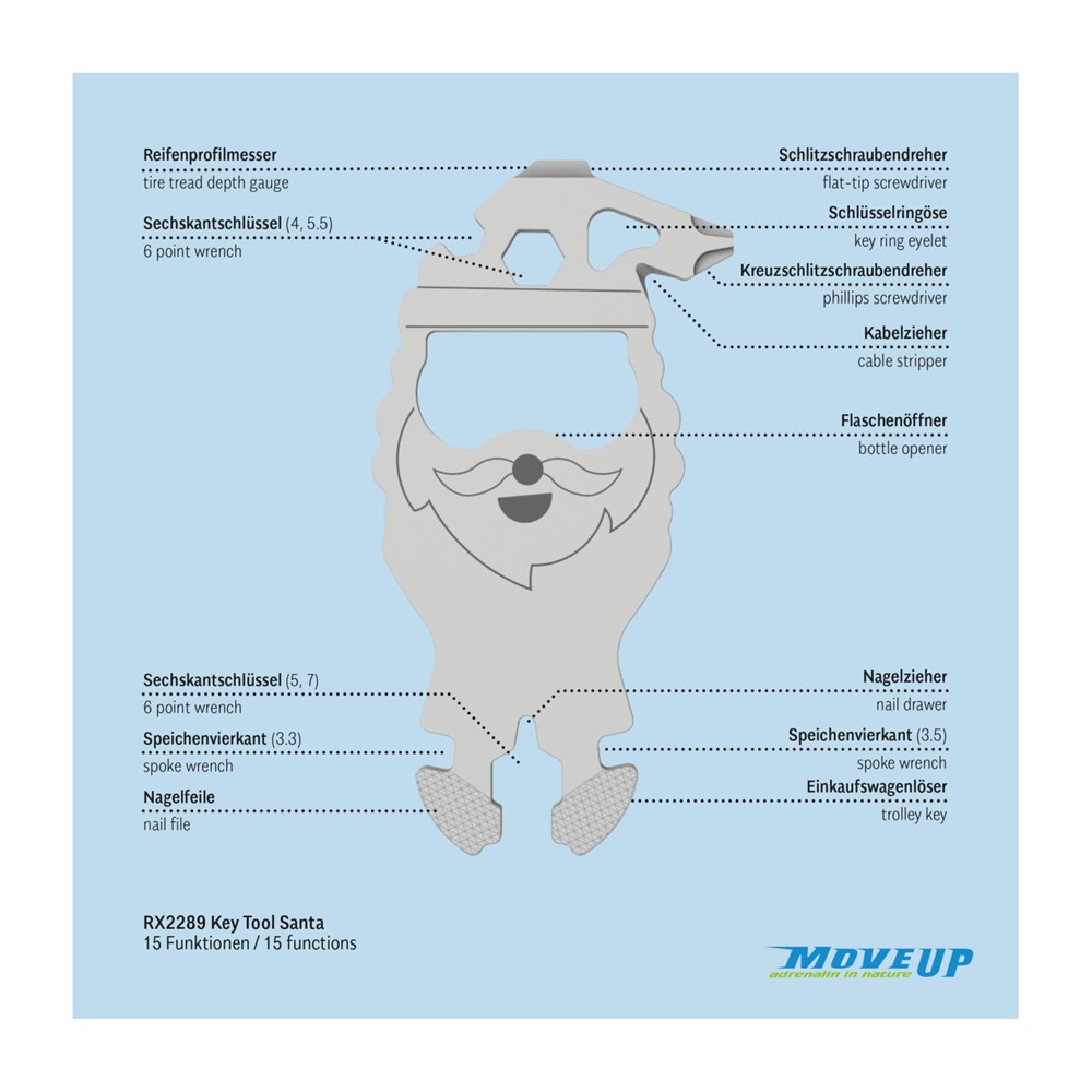 ROMINOX® Key Tool // Santa - 15 functions (Weihnachtsmann)