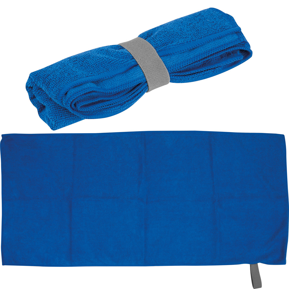Mikrofaser Handtuch mit Gummiband HUGH - Blau