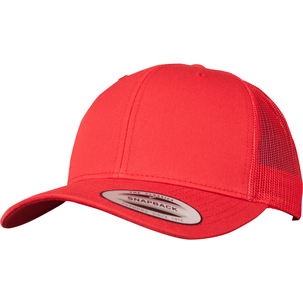 Retro Trucker Cap (6 Panel) - Red