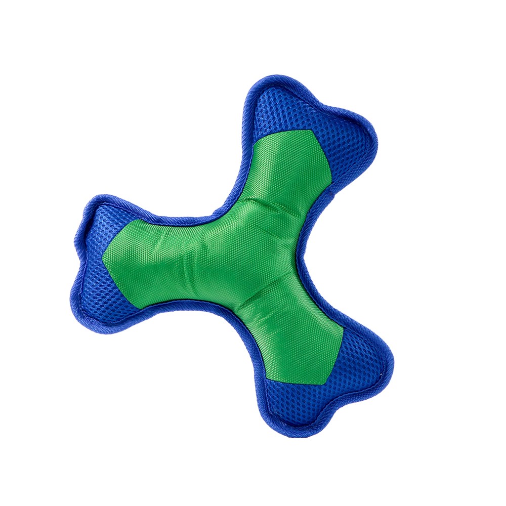 Hundespielzeug Flying Triple, grün/blau, M