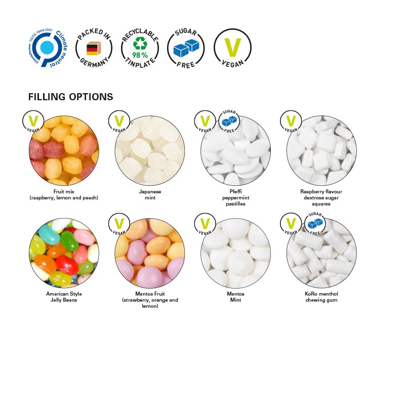 Dose Quadratisch, Mentos Kaudragees Fruit