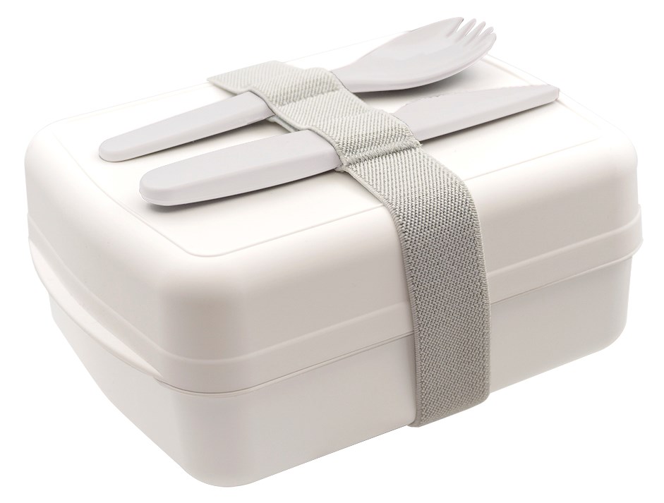 BIO-Snack-Box "Lunch" mit Besteck in weiß