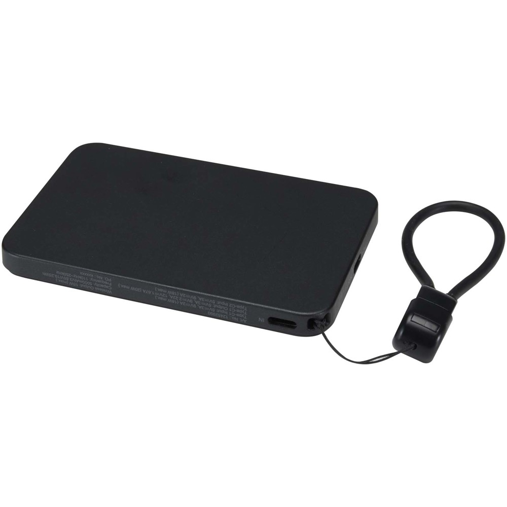SMART 5000 mAh Powerbank aus recyceltem Kunststoff mit Magnetverschluss und Lanyard
