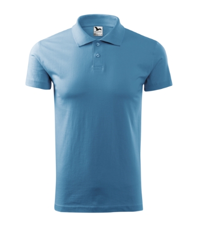 Polohemd Herren Single J. azureblau