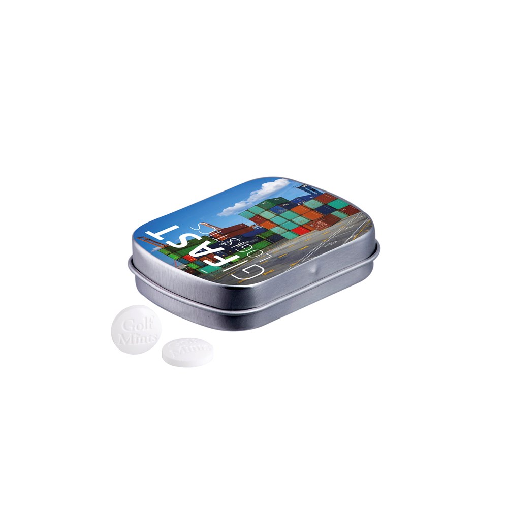 Klappdeckeldose Golf Minze - Silber