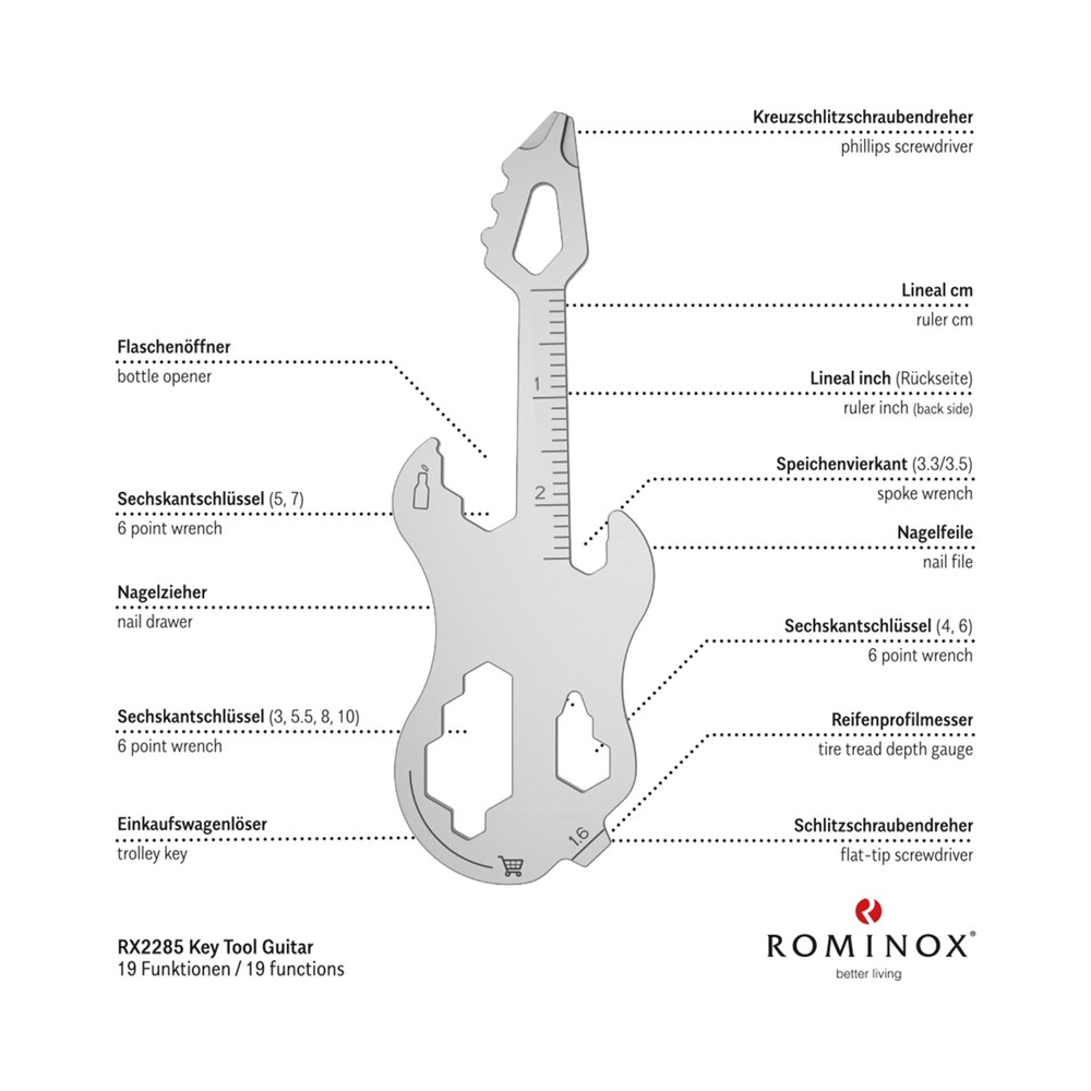 ROMINOX® Key Tool // Guitar - 19 functions (Gitarre)