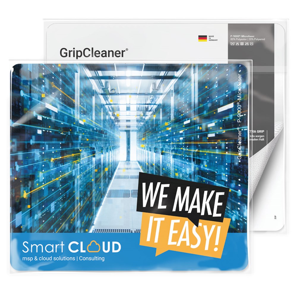 GripCleaner® 4in1 Mousepad 23x20 cm mit Standard-Einlegekarte, All-Inclusive-Paket
