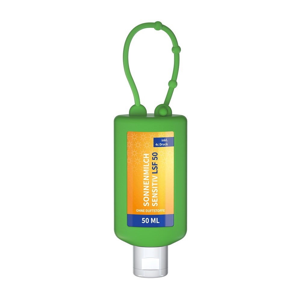 Sonnenmilch LSF 50 (sens.), 50 ml Bumper (grün), Body Label (R-PET)