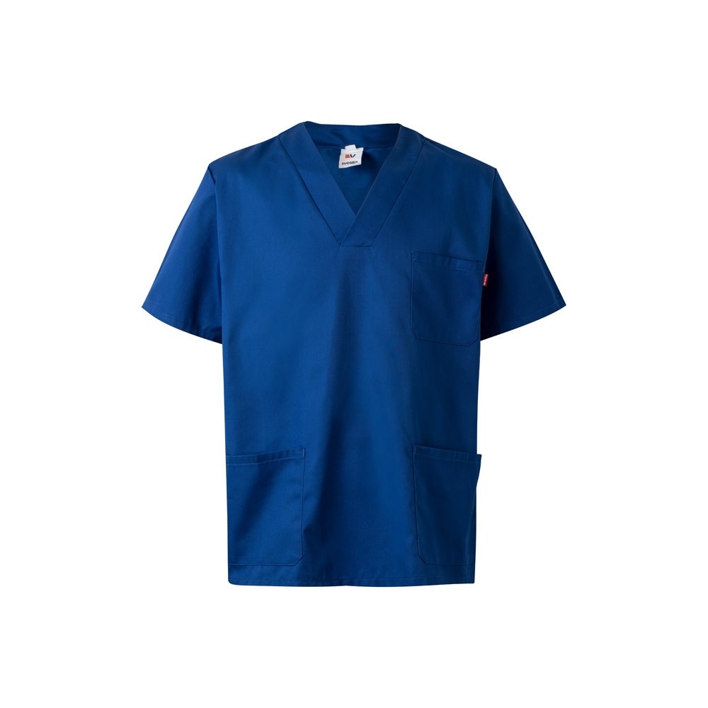 VL ILLAPA. Tunika aus Twill (190g/m²) mit kurzen Ärmeln, aus Polyester (65%) und Baumwolle (35%) - Königsblau