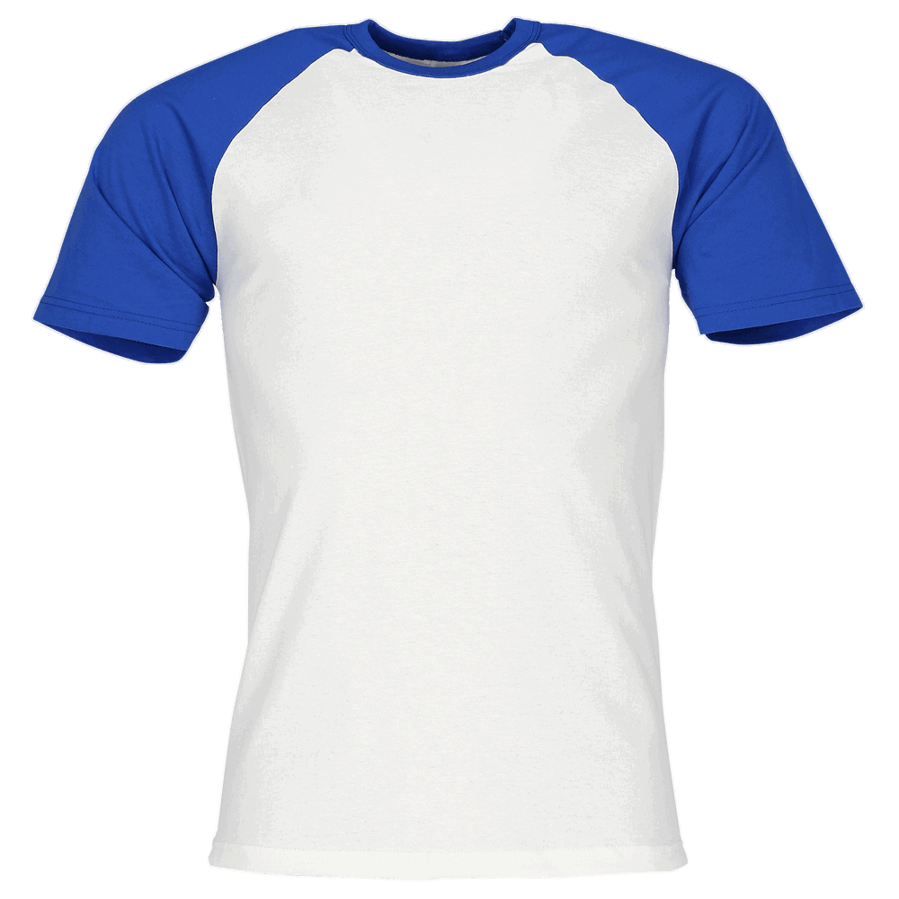 610260 - Valueweight Short Sleeve Baseball T-Shirt, weiß/royal, 3XL