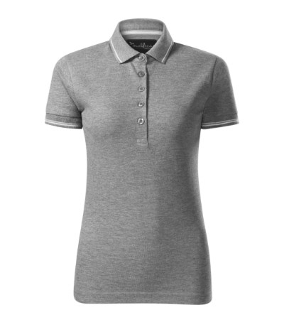 Polohemd Damen Perfection plain dunkelgrau melliert