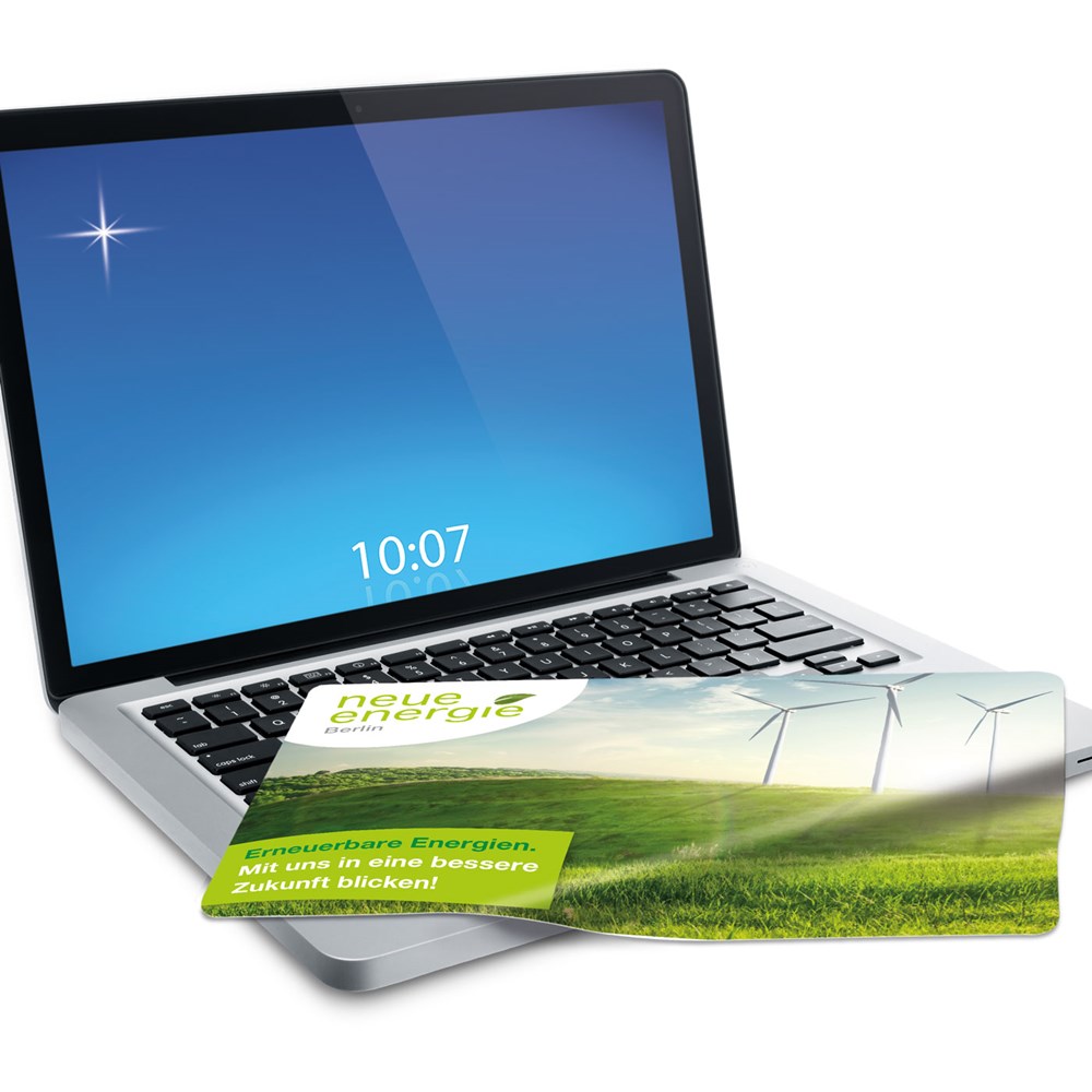 rPET GripCleaner® 4in1 Mousepad 28x16 cm mit Standard-Einlegekarte, All-Inclusive-Paket