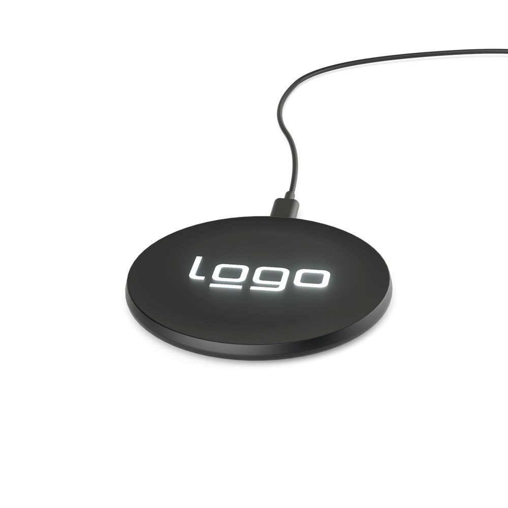 Wireless QI Charger Blaze - Fast Charge (Leuchtlogo grün)schwarz