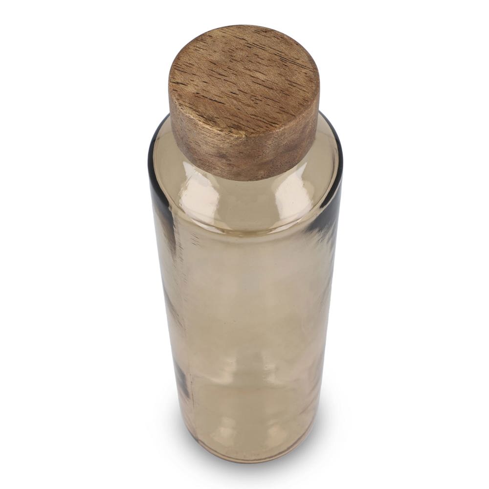 InSideOut Recycelte Glaswasserflasche ReuuZ mit Holzverschluss 650 ml