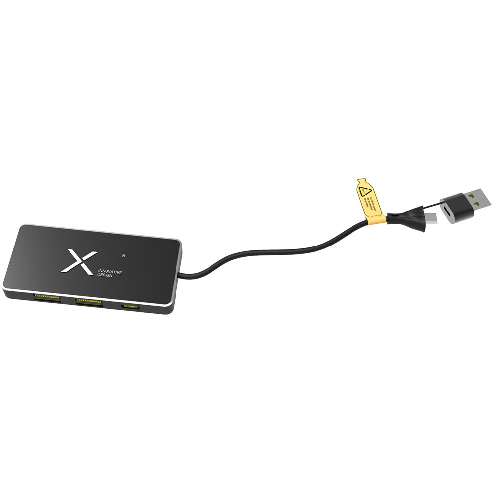SCX.design H20 8-in-1 USB-Hub mit dualem Eingang und 6 Ports und Leuchtlogo