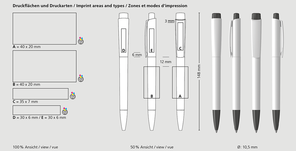 Klio-Eterna - Zeno softtouch/high gloss - Druckkugelschreibersofttouch dunkelblau