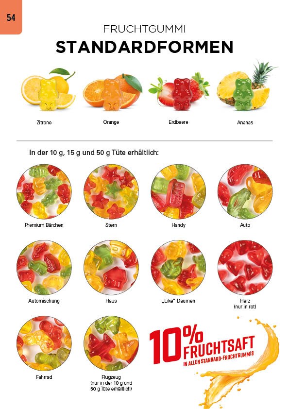 Maxitüte, 50 g, Folie transparent, Trolli Fruchtgummi Sterne, 10% Fruchtsaft