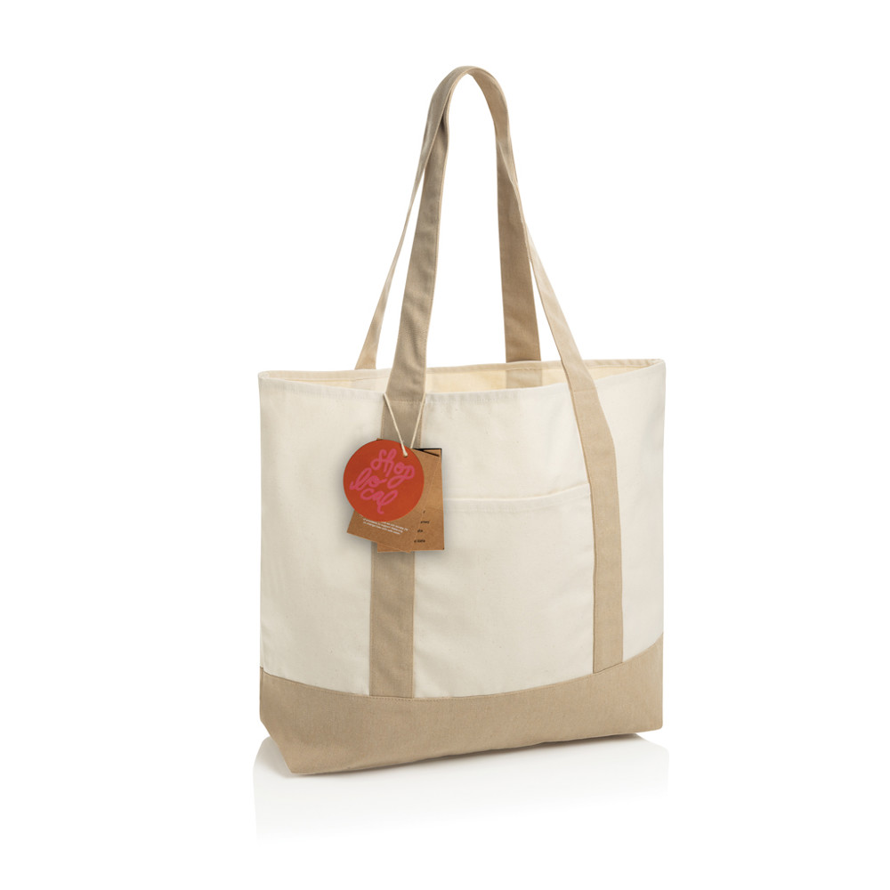SHOP LOCAL AWARE™ Tasche aus recycelter Baumwolle, 350g/m² - off white (± PMS Natural)