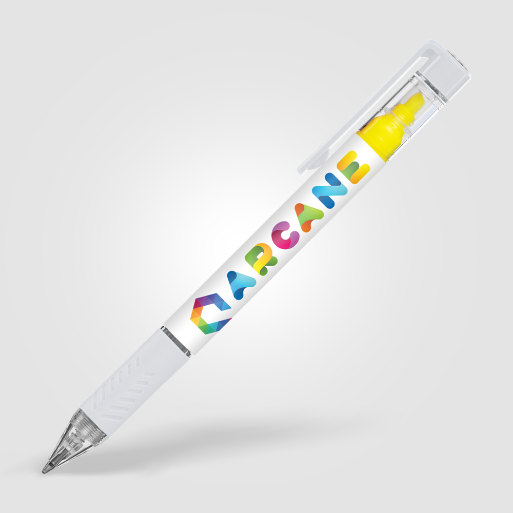 ‭Bergman Kugelschreiber mit Textmarker & farbigem Griff