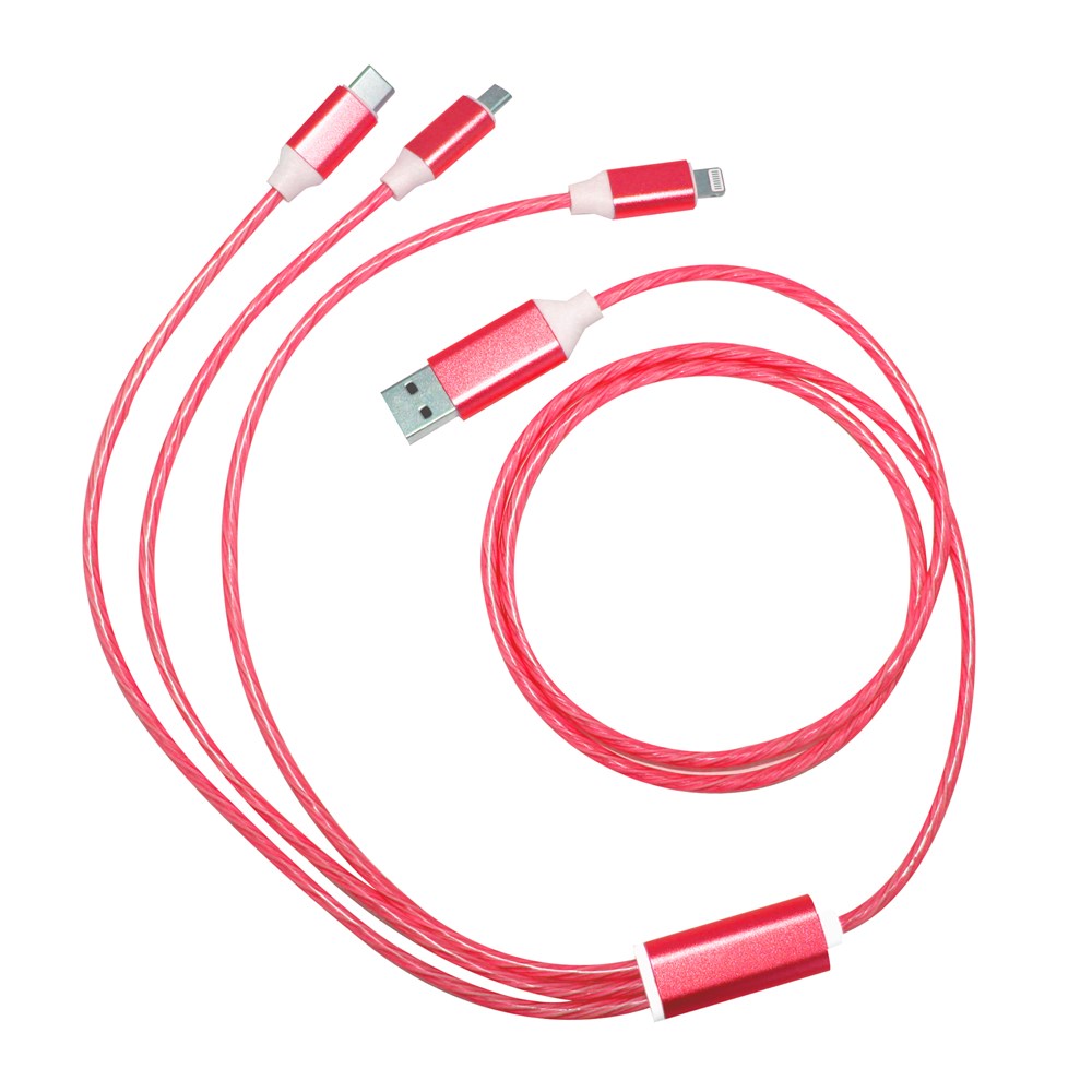 LEDflow Cable "3in1“ pink