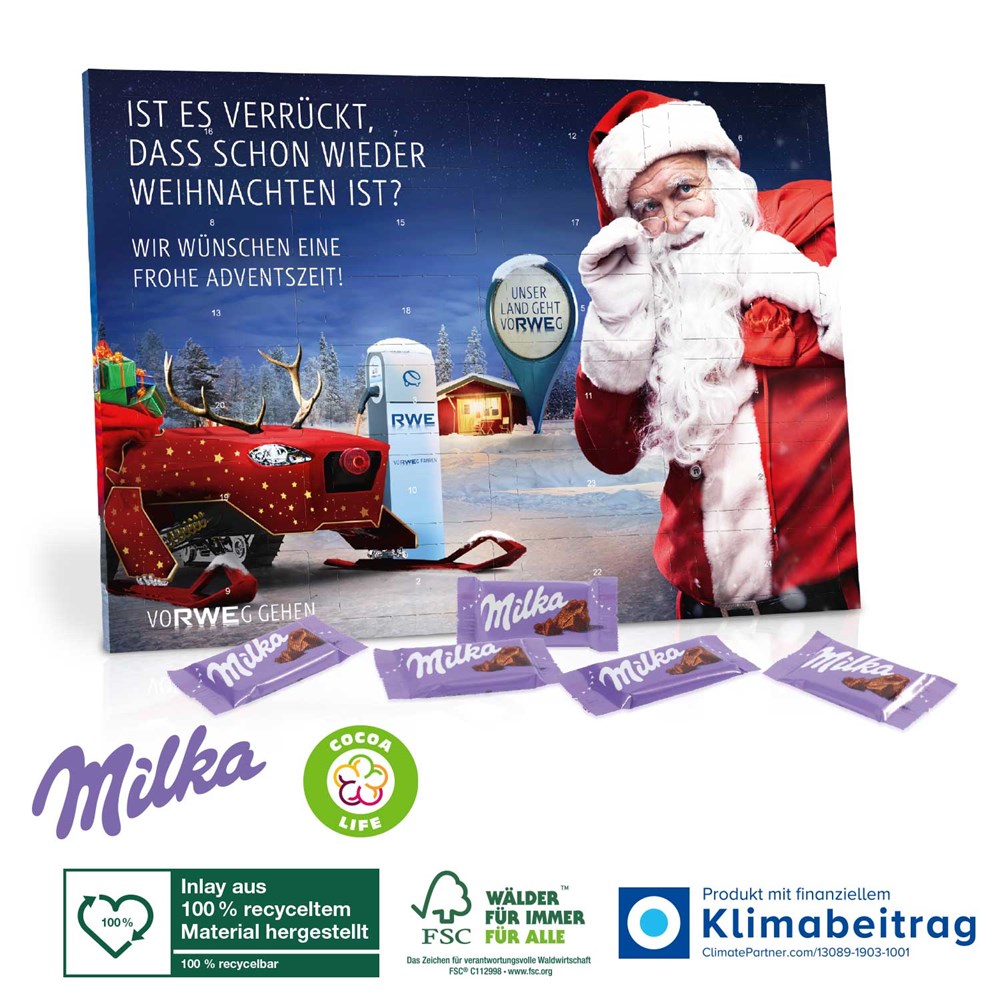 Tisch-Adventskalender mit Milka Schokolade