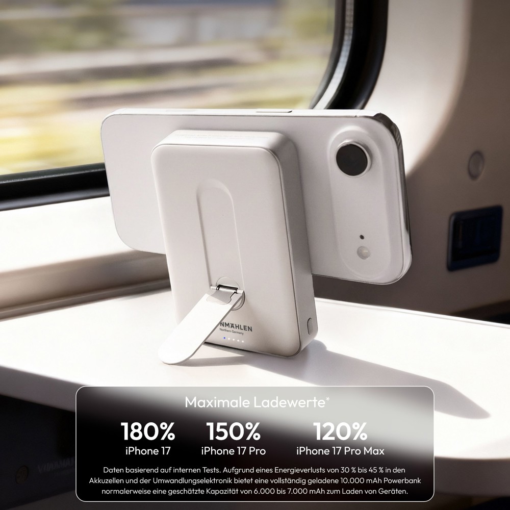 Evergreen Mag 10000 mit Kickstand - Die magnetische Powerbank mit Standfunktion - Weiß